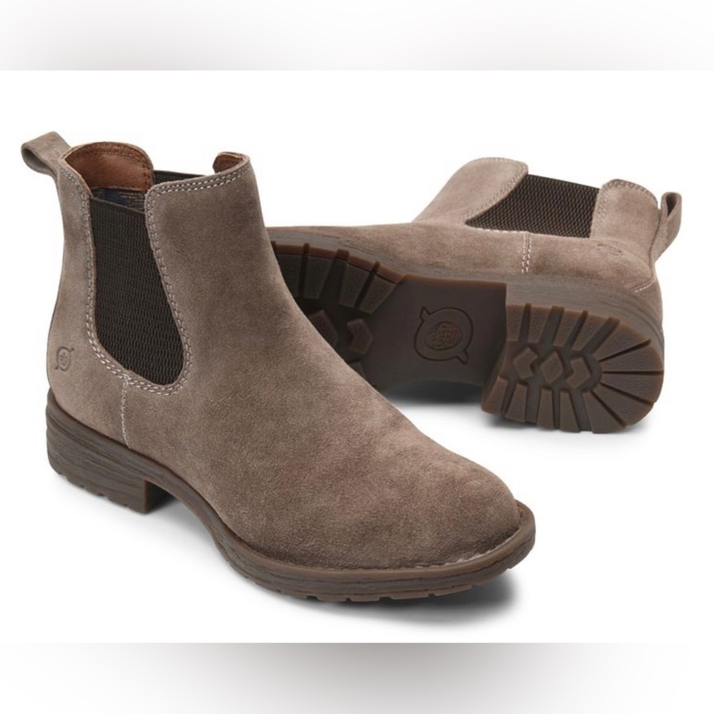 BORN Taupe Suede Chelsea Boots, size 7.5 ~ NWOT